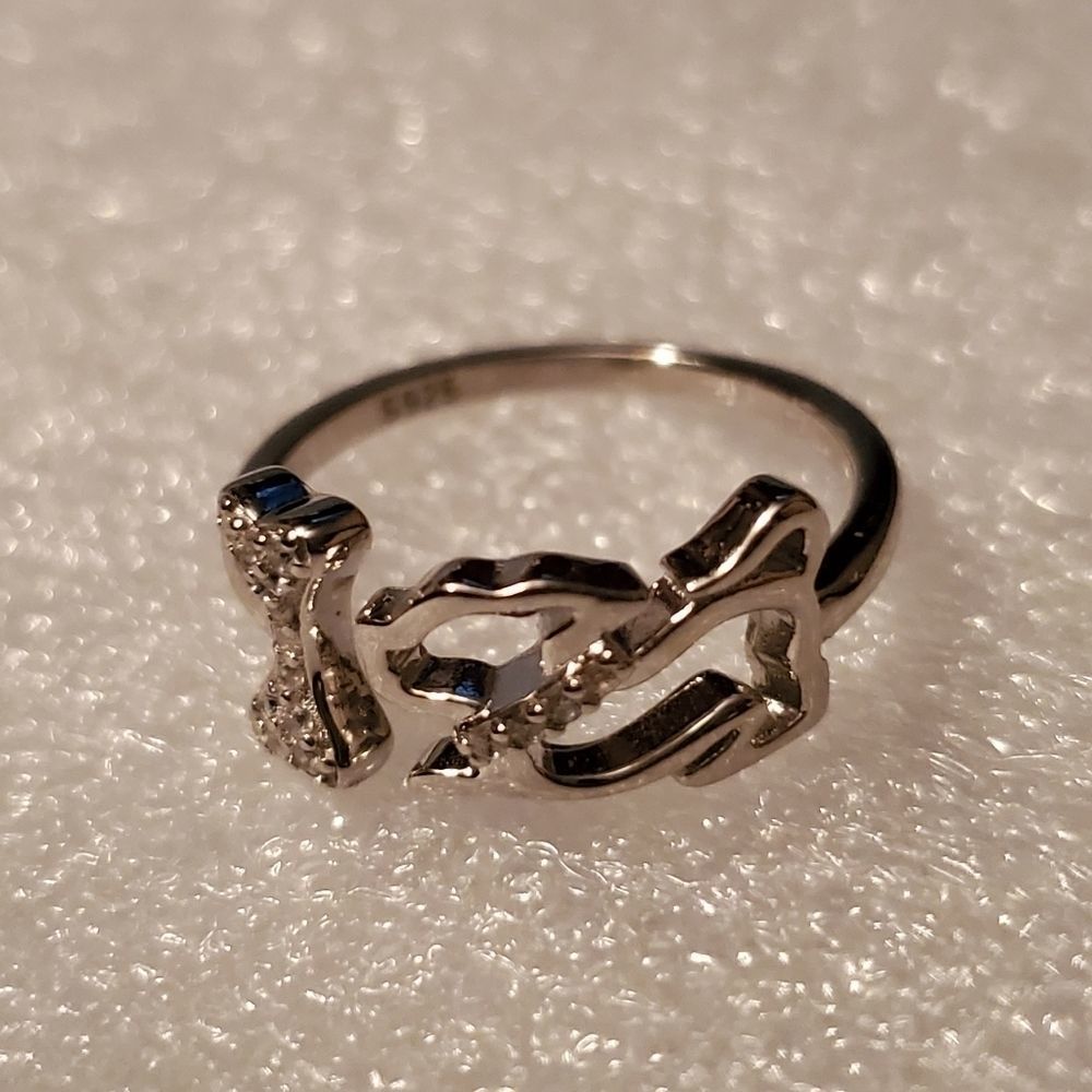 Adorable Dog & Bone Ring - Adjustable Open - Picture 6 of 6